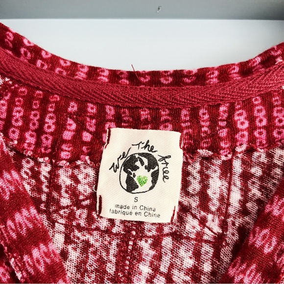 NWT Free People Bali Backpacker Tee - Berry Combo - Picture 5 of 6